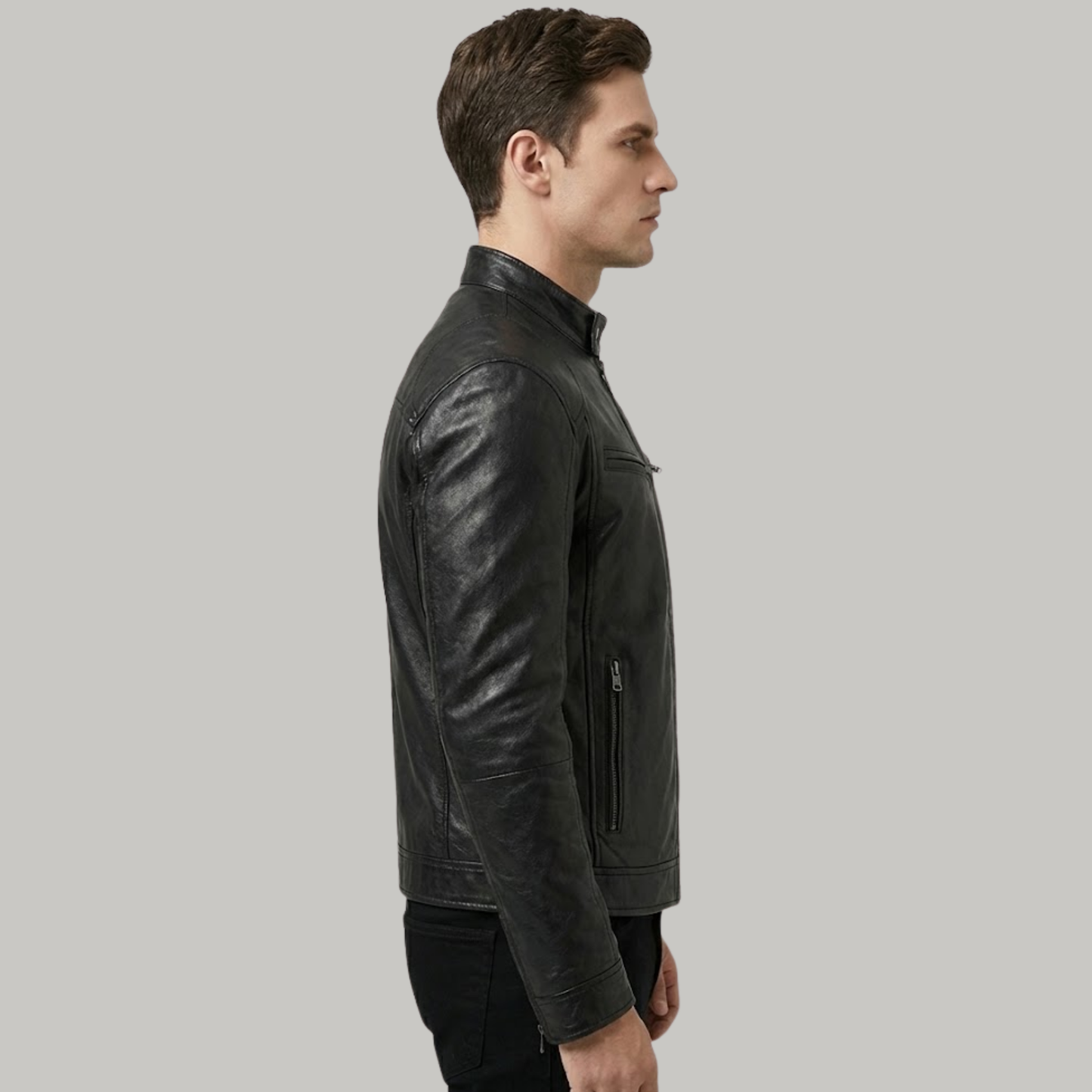 Antaradus™️ | Klassische Lederjacke mit strukturierter Passform - ANTARADUS