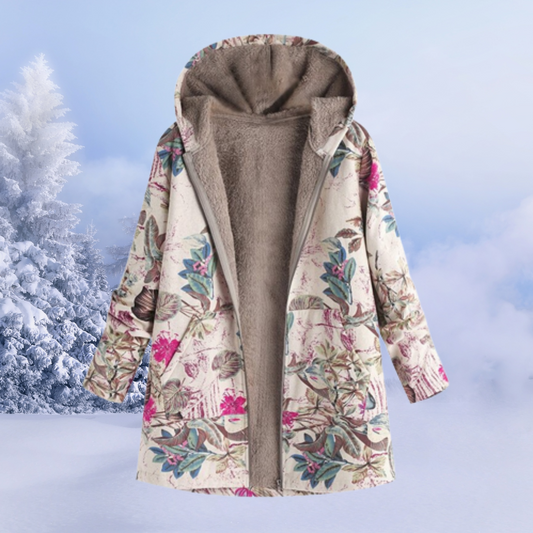Comfortabele Dames Winterjas met Bloemenprint - Ivy ANTARADUS